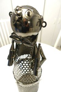 Tall Tin Man Wine Cork Holder Decor Gift