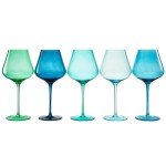 Tropical Hawaii Beach Wine Glass Set - 5 Pieces