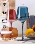 Colorful Hand-Blown Square Wine Glass Set