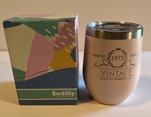 Personalized 1973 Stemless Wine Tumbler - Pink