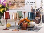 Colorful Hand-Blown Square Wine Glass Set