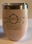 Personalized 1973 Stemless Wine Tumbler - Pink