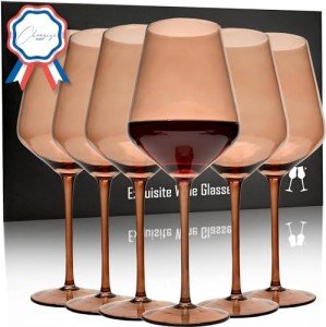 Elegant Hand-Blown Crystal Wine Glasses - 18 oz