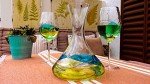 Sagrada Blue Hand-Painted Wine Decanter - 50 Oz
