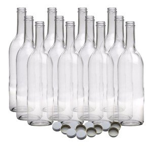 Clear 750 ml Wine Bottles with Metal Caps