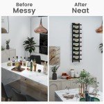 Wall Mounted 9 Bottle Metal Wine Rack