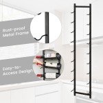 Wall Mounted 9 Bottle Metal Wine Rack