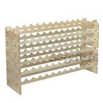 Stackable 6-Tier Wooden Wine Rack for 72 Bottles