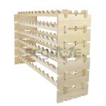 Stackable 6-Tier Wooden Wine Rack for 72 Bottles