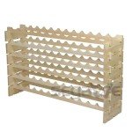 Stackable 6-Tier Wooden Wine Rack for 72 Bottles