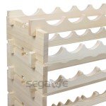 Stackable 6-Tier Wooden Wine Rack for 72 Bottles