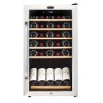 34-Bottle Stainless Steel Wine Refrigerator with Display Shelf
