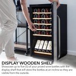 34-Bottle Stainless Steel Wine Refrigerator with Display Shelf