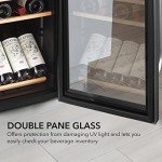 34-Bottle Stainless Steel Wine Refrigerator with Display Shelf