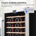 34-Bottle Stainless Steel Wine Refrigerator with Display Shelf