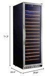 165-Bottle Black Wine Cooler Refrigerator 24”
