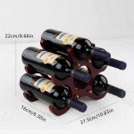 6-Bottle Wooden Wine Rack Display Stand