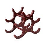 6-Bottle Wooden Wine Rack Display Stand