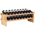 Modular Bamboo Wine Rack for 18-72 Bottles