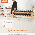Modular Bamboo Wine Rack for 18-72 Bottles
