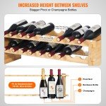 Modular Bamboo Wine Rack for 18-72 Bottles