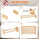 Modular Bamboo Wine Rack for 18-72 Bottles