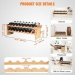 Modular Bamboo Wine Rack for 18-72 Bottles