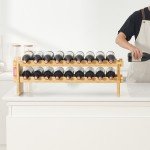 Modular Bamboo Wine Rack for 18-72 Bottles