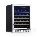 Compact 52-Bottle Wine Cooler in Black/Steel