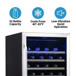 Compact 52-Bottle Wine Cooler in Black/Steel