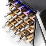 Compact 52-Bottle Wine Cooler in Black/Steel