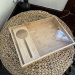 Wooden Wine Glass Rack with Convenient Tray