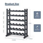 Stackable 30-Bottle Solid Wood Wine Rack