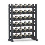 Stackable 30-Bottle Solid Wood Wine Rack