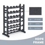 Stackable 30-Bottle Solid Wood Wine Rack
