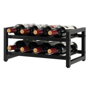 8-Bottle Metal Wine Rack & Display Shelf