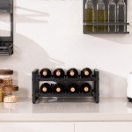 8-Bottle Metal Wine Rack & Display Shelf