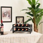8-Bottle Metal Wine Rack & Display Shelf