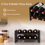 8-Bottle Metal Wine Rack & Display Shelf