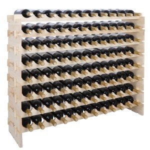 Stackable Solid Wood 8-Tier Wine Rack - 96 Bottles