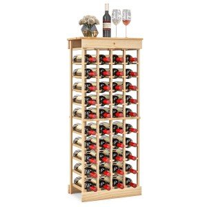 Stackable Wooden Wine Bottle Holder - 40 Bottles