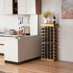 Stackable Wooden Wine Bottle Holder - 40 Bottles