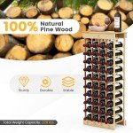 Stackable Wooden Wine Bottle Holder - 40 Bottles