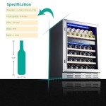 Double Zone 46-Bottle Wine Cooler - Stainless Steel