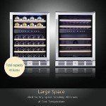 Double Zone 46-Bottle Wine Cooler - Stainless Steel