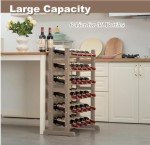 30 Bottles Holder Wine Rack Stackable Storage 6 Tier Solid Wood Display Shelves