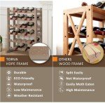30 Bottles Holder Wine Rack Stackable Storage 6 Tier Solid Wood Display Shelves