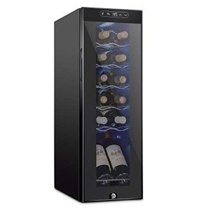 12-Bottle Lockable Wine Cooler with Digital Control