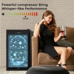 Compact 24-Bottle Double-Layer Wine Cooler Fridge