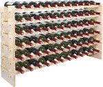 6-Tier Stackable Wood Wine Rack for 72 Bottles